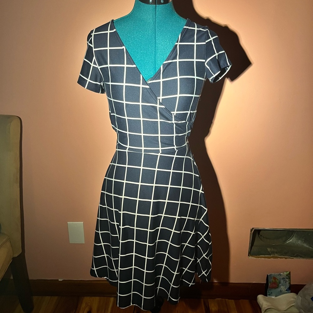 Blue geometric dress